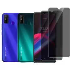 2 Pack Privacy Tempered Glass Screen Protector For Tecno Pop 5 Pro.