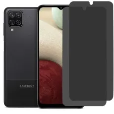 Samsung Galaxy A12 India phone with two privacy screen protectors