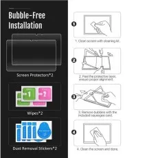 Bubble-free installation kit for Samsung Galaxy Tab S10 10.9 screen protector with wipes and dust removal stickers