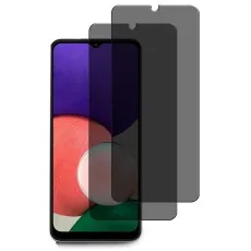 Samsung Galaxy A23 phone with two privacy screen protectors