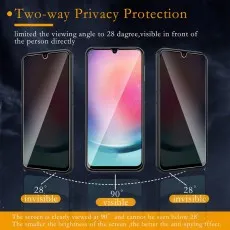 Privacy screen protector for Samsung Galaxy, limiting viewing to 28 degrees