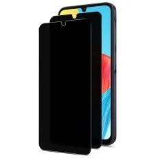 Samsung Galaxy A25 phone with two privacy screen protectors