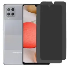 Samsung Galaxy A42 5G phone with two privacy screen protectors