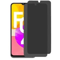 Samsung Galaxy F04 phone with two privacy screen protectors