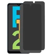 Samsung Galaxy F12 phone with two privacy screen protectors