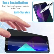 Vivo U3 being fitted with privacy protector, highlighting easy setup and scratch defense.