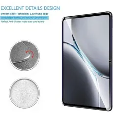 Honor Pad 9 screen protector with 2.5D rounded edges, smooth-slide technology, and anti-shatter design for comfortable and safe use