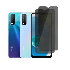 2 Pack Privacy Tempered Glass Screen Protector For Vivo Y30 Standard.