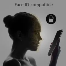 Face ID compatible phone interaction silhouette with dotted face
