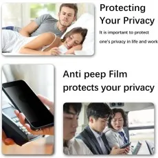 Demonstrating anti-peeping technology for vivo Y75 5G screen protector in public transport.