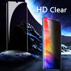 HD Clear screen protector next to a phone with a colorful display