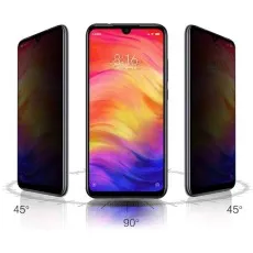 Xiaomi Redmi 10X 5G privacy screen protector viewed at 90 and 45-degree angles