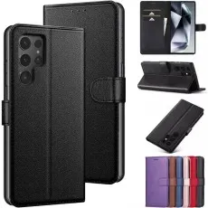 Samsung S24 Ultra & S24 Plus Leather Wallet Case in multiple colours – Magnetic Flip Cover with Card Holder and Stand Function