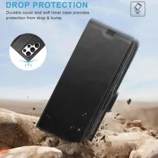 Shockproof Leather Wallet Case for Samsung S23 Series – Drop Protection Displayed