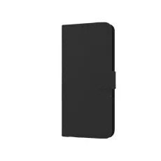 Black leather wallet case with magnetic flip cover for Samsung Galaxy S21