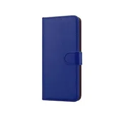 Blue leather wallet case with magnetic flip cover for Samsung Galaxy S21