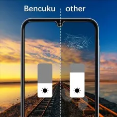 Clear and scratch-free Bencuku screen protector versus scratched glass on Huawei nova 12 SE.
