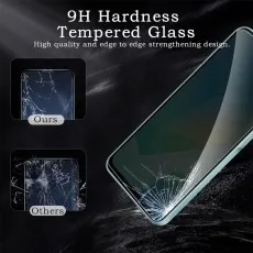 9H tempered glass shows durability Ours (minor crack) vs. Others (shattered)