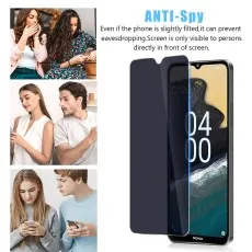 Privacy-enhancing screen for Huawei P smart 2021 blocks visibility at angles.