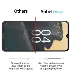 Split-screen showing improved visibility and privacy on Huawei P smart 2021.