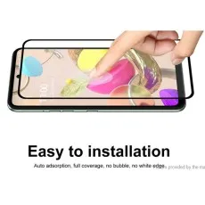 LG Q52 display protected with auto-adsorption glass, ensuring a smooth fit.