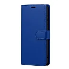 Blue leather wallet case with magnetic flip cover for Samsung Galaxy S21FE