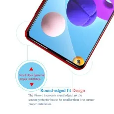 Screen protector illustrating a round-edged fit for optimal installation on phones like the LG W41.