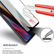 A box cutter attempts to scratch a phone screen with Anti-Scratch 9H hardness glass