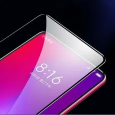 A clear screen protector resting on a smartphone, displaying 816 on its colorful screen