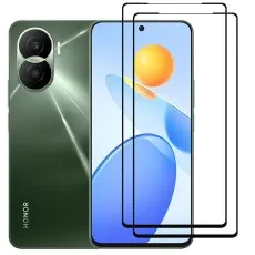 Honor Play 7T Pro smartphone with two black edge tempered glass screen protectors