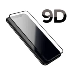 A 9D screen protector positioned over a smartphone