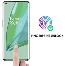 9D tempered glass for OnePlus 10R with fingerprint sensor.