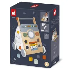 The Janod baby walker and its box, a clear view of the product and its packaging for online sales.