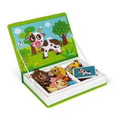 Colourful animal jigsaw in a book-style box, ideal for developing fine motor skills.