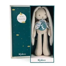 A soft, long-eared bunny toy packaged in a decorative Kaloo gift box.