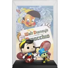 Disney 100 Funko Pop! featuring Pinocchio and Jiminy Cricket in a movie poster-themed box.
