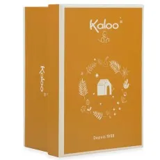 A close-up of the Kaloo packaging for the fox toy, showing the brand's logo and design.