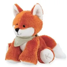 Kaloo's adorable soft toy fox with a stitched leaf design on its neck scarf.
