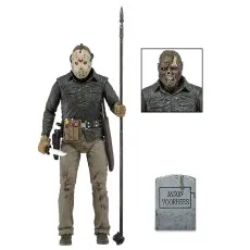 Friday the 13th figure hockey mask, weapons, and Jason Voorhees gravestone.
