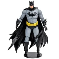 Classic gray-suit Batman figure with a black cape and a yellow utility belt.