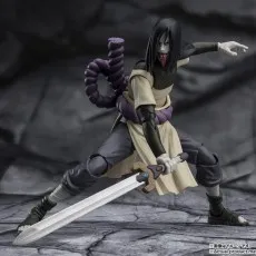 A dynamic Orochimaru figure with his tongue out, wielding a long sword.
