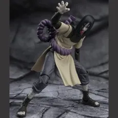 Orochimaru figure with his tongue out, in a dynamic pose with his hand raised.