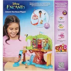 The box for the Encanto treehouse playset, with a girl playing on one side and other toys on the other.