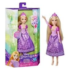 The Disney Princess Sing-and-Shine Rapunzel doll is shown in and out of its packaging.