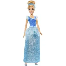 The Disney Princess Cinderella doll is shown standing, wearing her classic blue ball gown and a matching headband.
