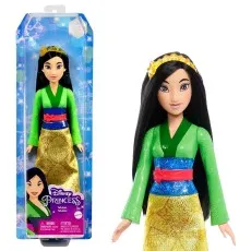 A Mulan fashion doll from the Disney movie, in and out of its clear plastic packaging