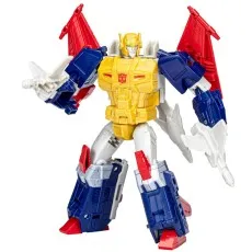 A Transformers Legacy Evolution Metalhawk robot action figure in a battle pose against a white background.