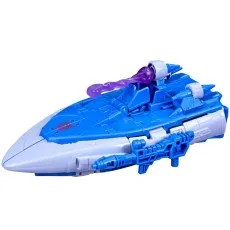 A close-up shot of the Decepticon Sweep figure transformed into its jet form.