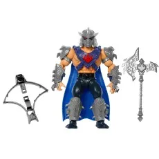 A He-Man Masters of the Universe action figure of Scare Glow, posed with his scythe and cape.