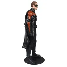 A DC Multiverse Robin figure standing in profile on a black circular base.